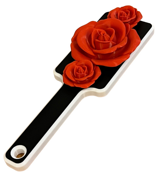 The Rose Paddle – BDSM Paddle with Rose Reliefs – SM Impact Play Paddle
